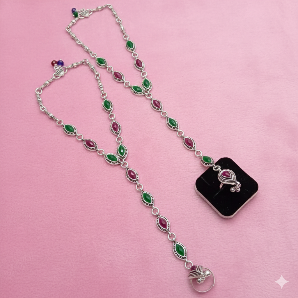 Vibrant Veils Gitanjali Toe-Ring Anklet (Pair)