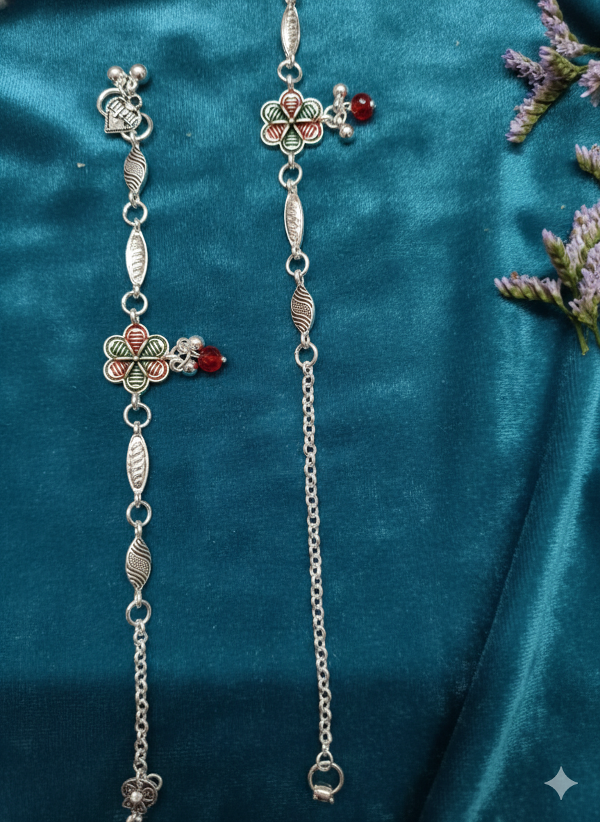 Vibrant Veils Quirksmith Silver Replica Anklet (Pair)