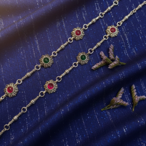 VIBRANT VEILS Dewdrop Charm Anklet (Pair)