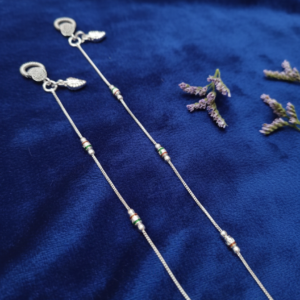 Vibrant Veils Oxidised Designer Charm Anklet (Pair)