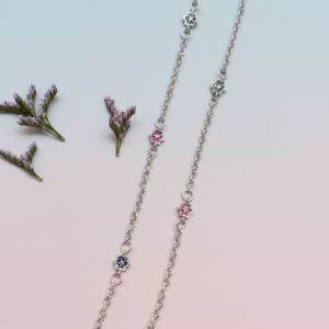 Vibrant Veils Floral Charm Anklet (Pair)