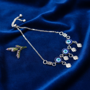 Vibrant Veils Blue Evil Eye Protection Anklet (Pair)