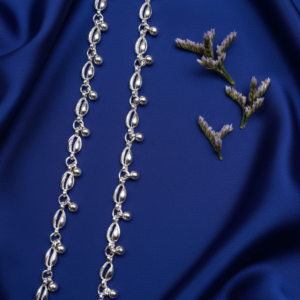 Vibrant Veils Silver Replica Unique Shell Anklet (Pair)