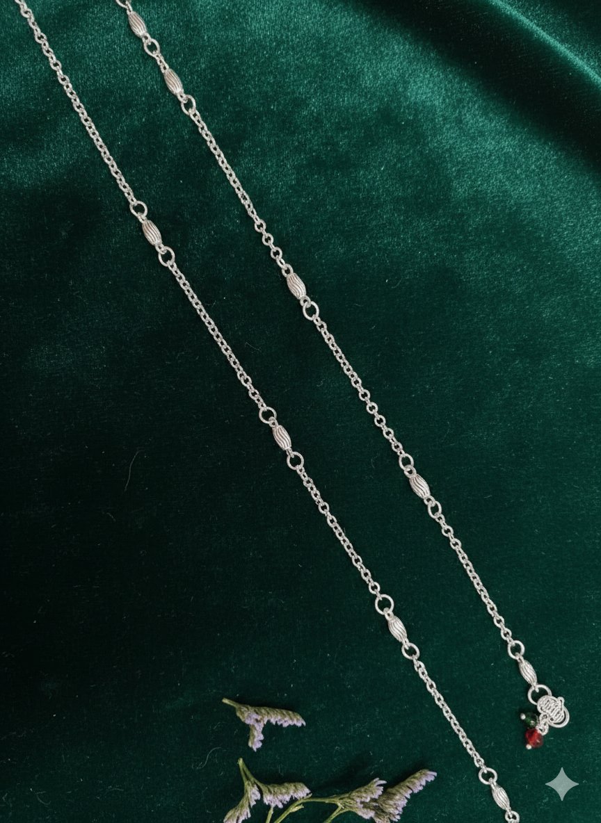 Vibrant Veils Silver Replica Mahi Heer Anklet (Pair)