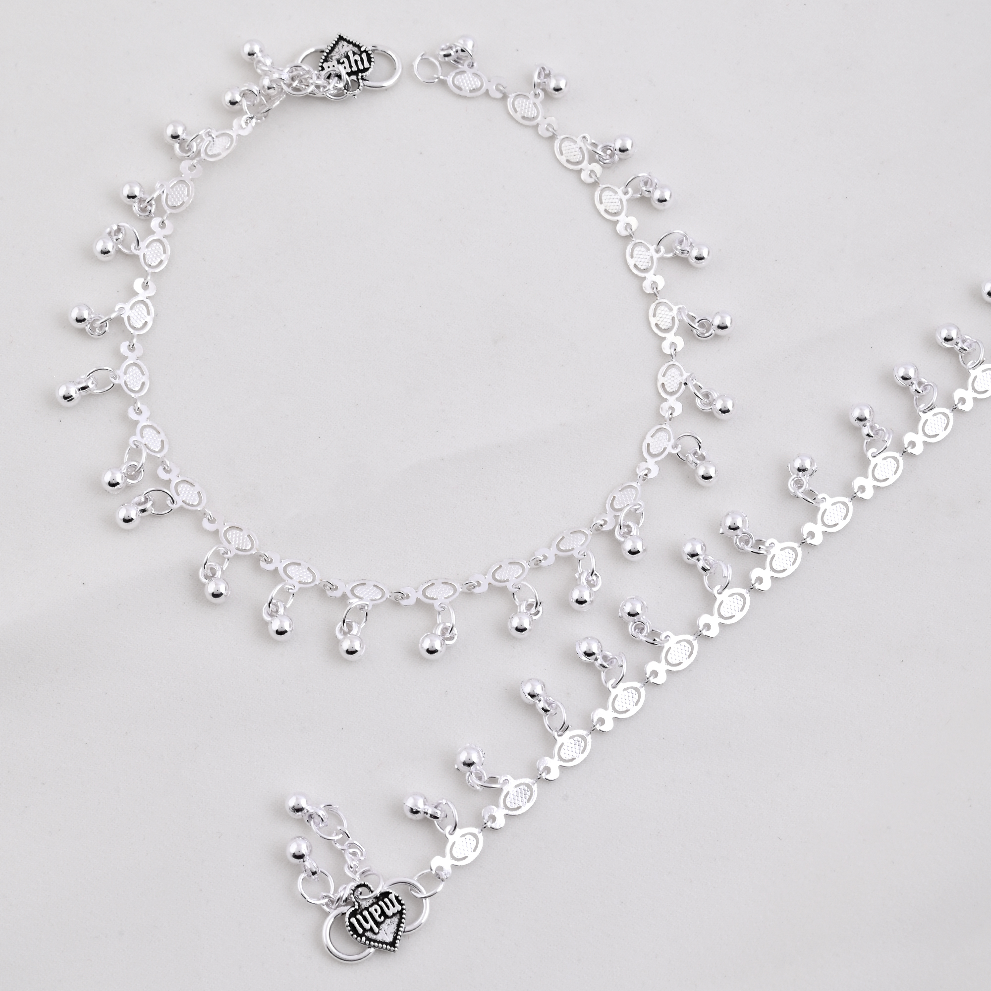 Vibrant Veils Tassels and "Mahi" Charm Anklet (Pair)