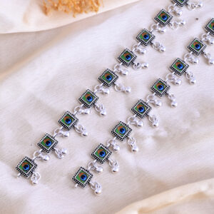 Vibrant Veils Hand Painted Anklet (Pair)