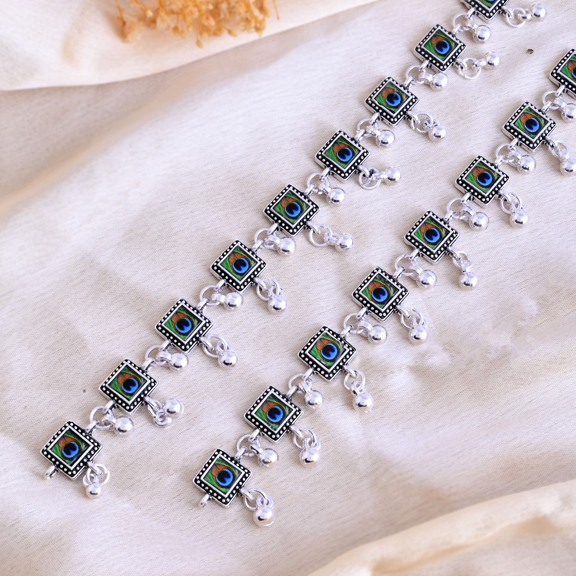 Vibrant Veils Hand Painted Anklet (Pair)