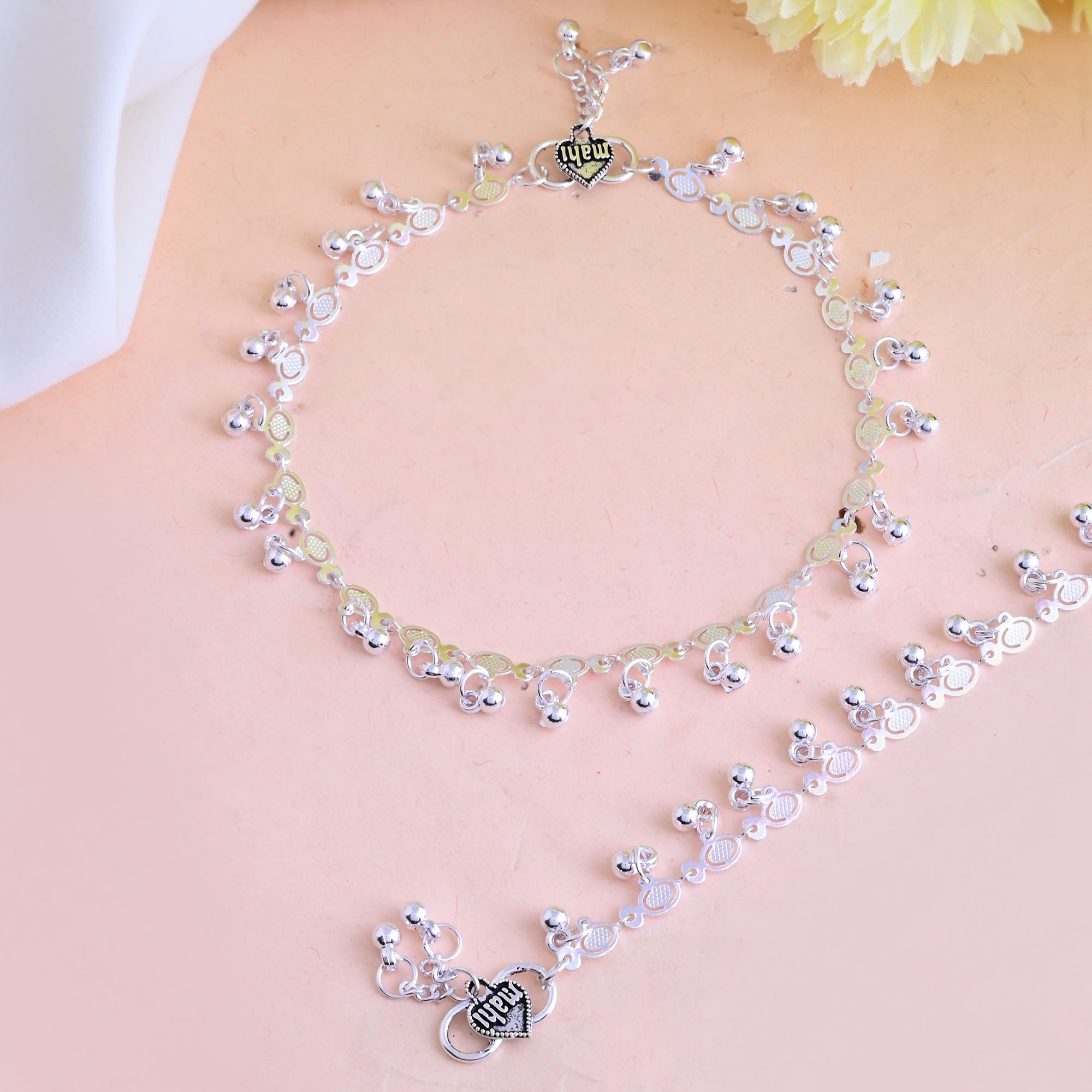 Vibrant Veils Tassels and "Mahi" Charm Anklet (Pair) - Image 5