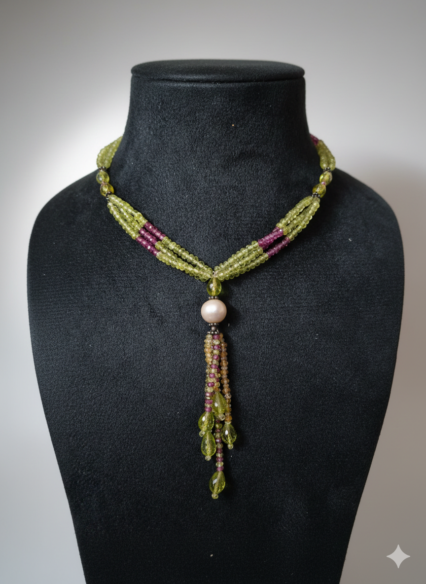 Verdant Tassel Choker Nacklace - Image 3