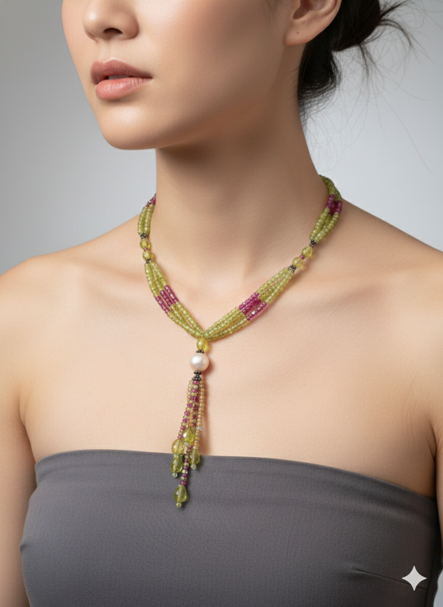 Verdant Tassel Choker Nacklace - Image 5