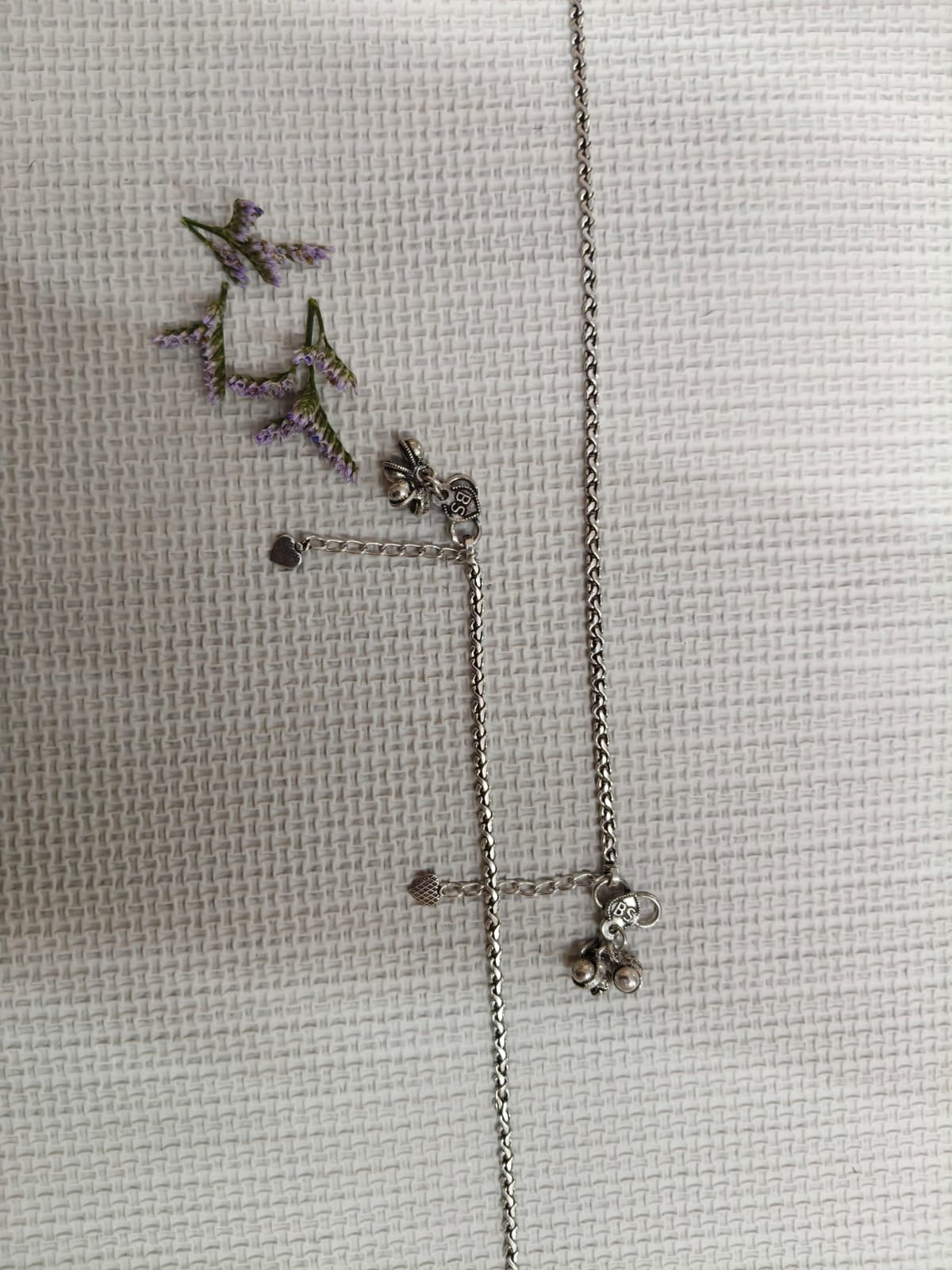 Vibrant Veils Silver Replica Oxidised Old Design Anklets (Pair) - Image 3