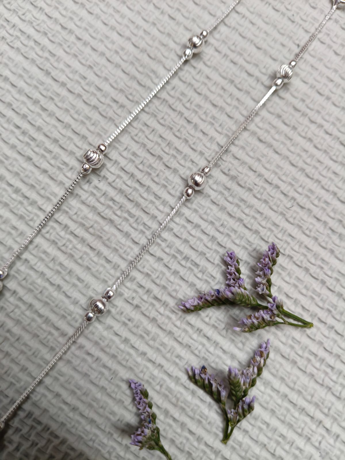 VIBRANT VEILS Classic Silver Replica Bells Anklet (Pair) - Image 6