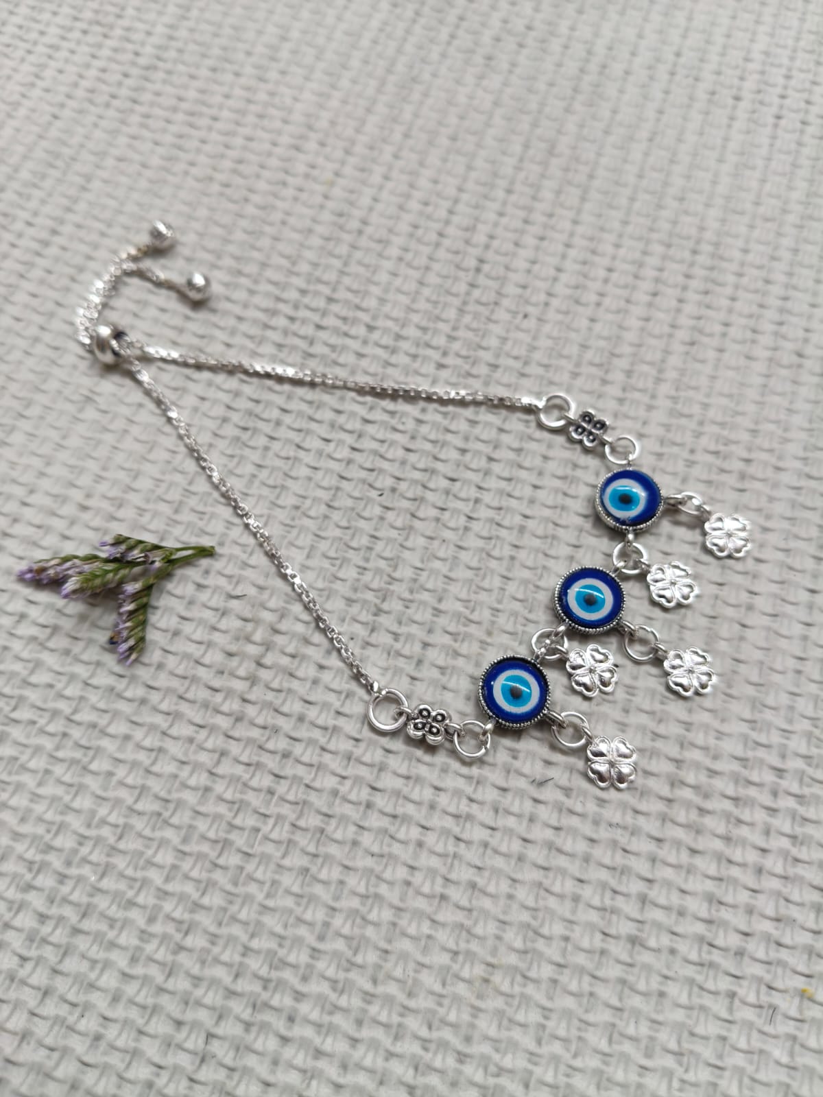 Vibrant Veils Blue Evil Eye Protection Anklet (Pair) - Image 6