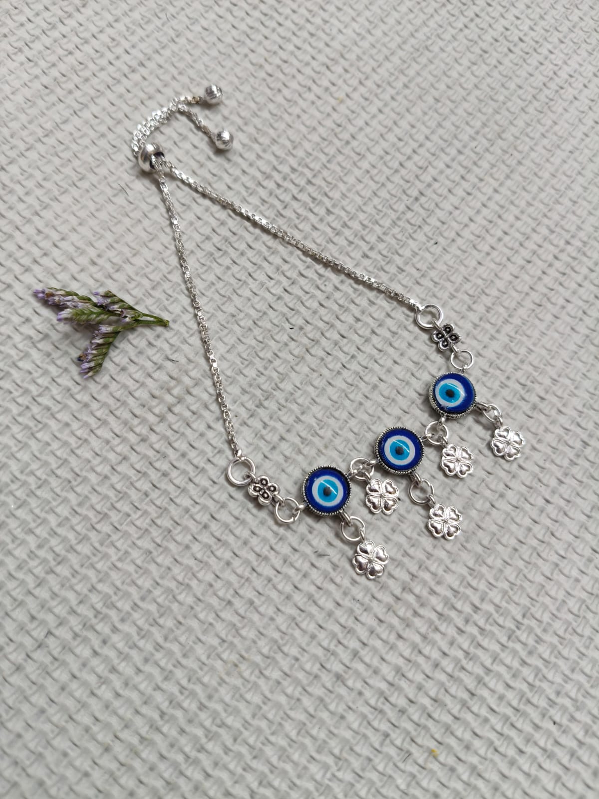 Vibrant Veils Blue Evil Eye Protection Anklet (Pair) - Image 7