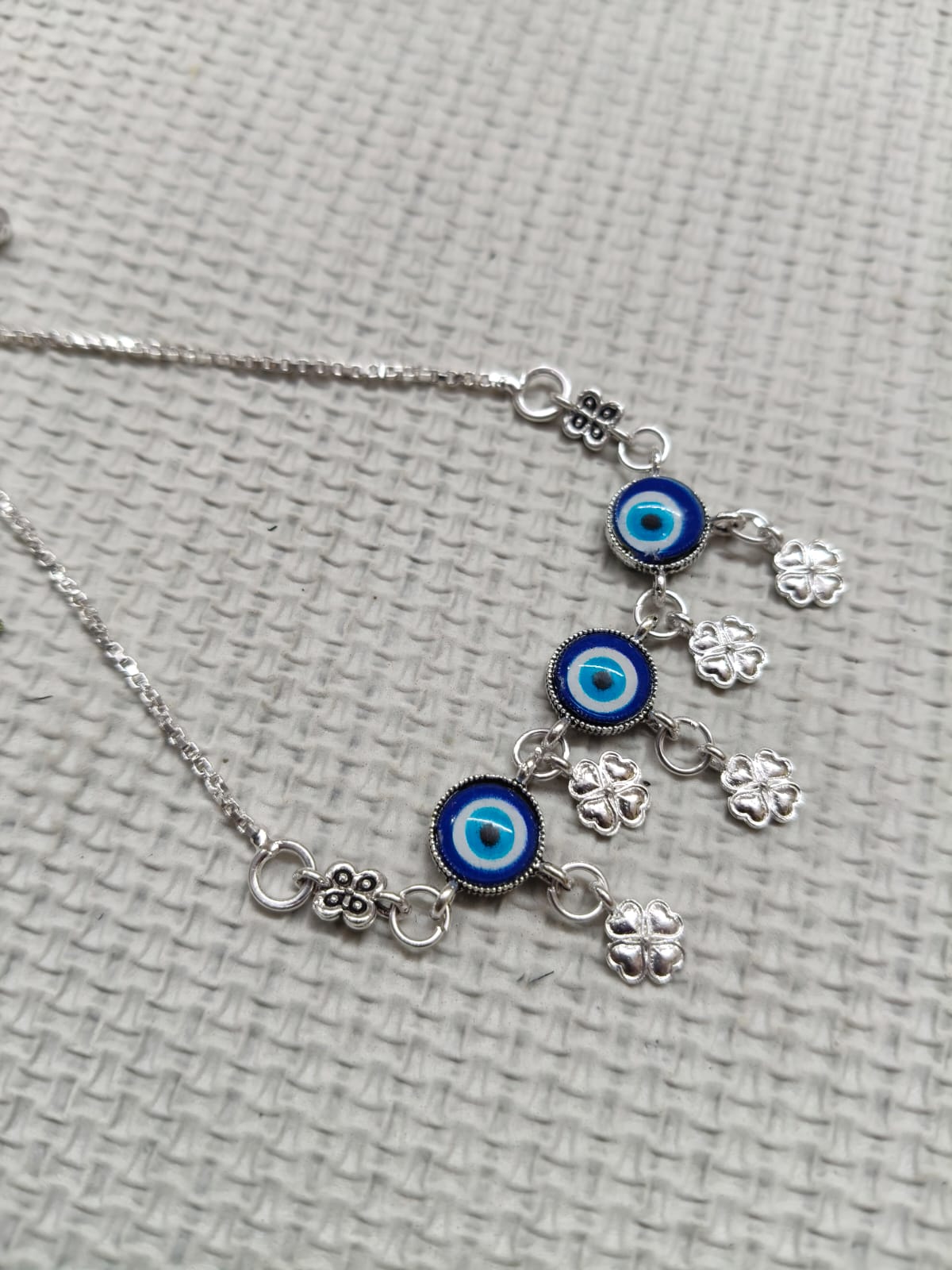 Vibrant Veils Blue Evil Eye Protection Anklet (Pair) - Image 5